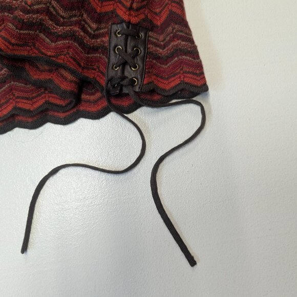 Urchin Size XS Wool Sweater V-Neck Orange/Brown/Maroon - Picture 4 of 10